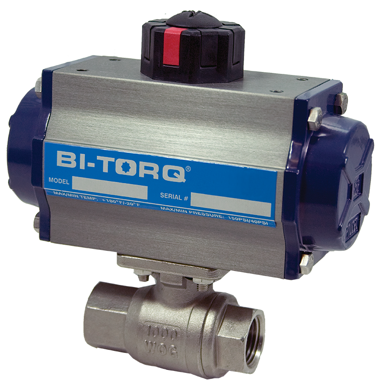 IS-2P (2-Piece) Pneumatic Actuated Stainless Steel Ball Valves