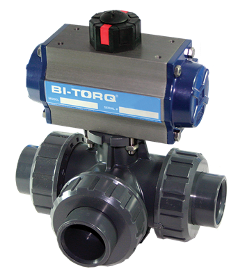 IC-3W (3-Way) Pneumatic Actuated PVC Ball Valves