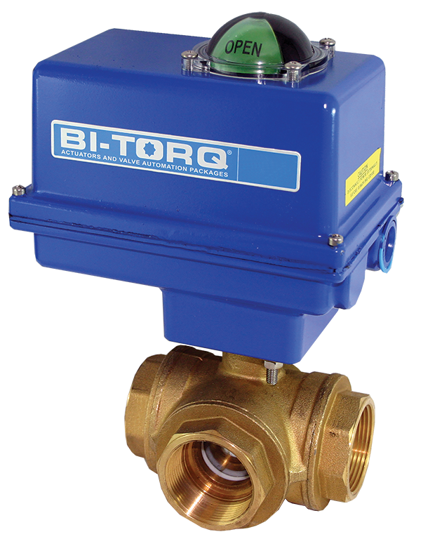 IP-3W (3-Way) Electric Actuated Brass Ball Valves
