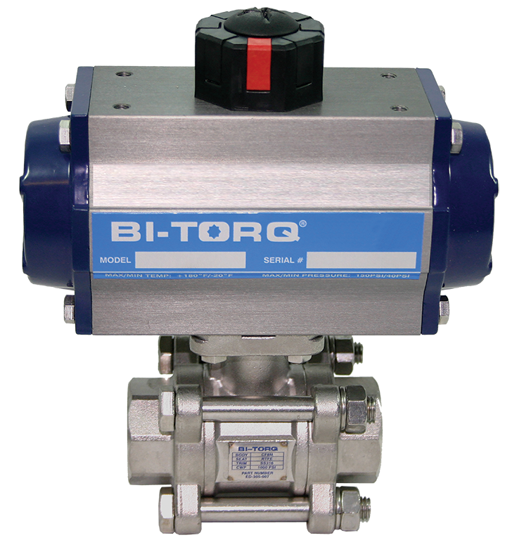 IS-3PT (3-Piece) Pneumatic Actuated Stainless Steel Ball Valves