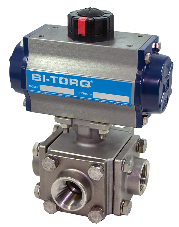 IS-3W (3-Way NPT) Pneumatic Actuated Stainless Steel Ball Valves